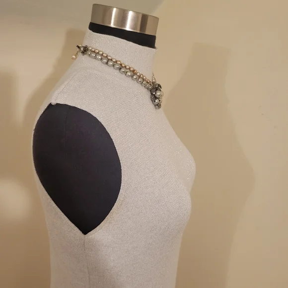 Rachel Zoe Silver Sleeveless Dress Size M - Picture 4 of 9